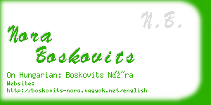 nora boskovits business card